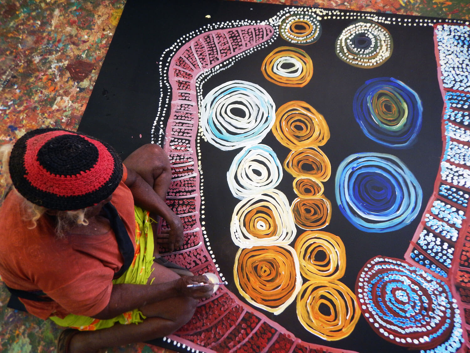 Mrs N. Giles, Warmurrungu, 2017, acrylic on canvas. Image courtesy of Tjarlirli Art