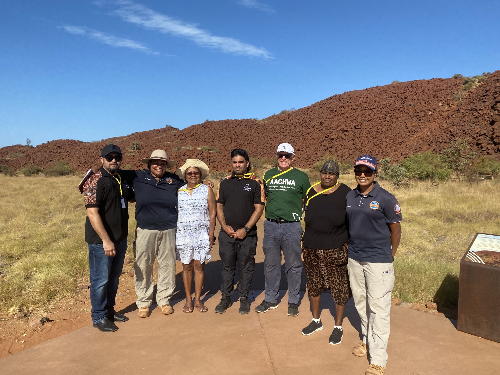 Chad Creighton, June Djiagween, Lyn Yu-Mackay, Mark Smith, John McLean, Maureen Baker and Sarah Hicks. Photo: Glenda Dixon.