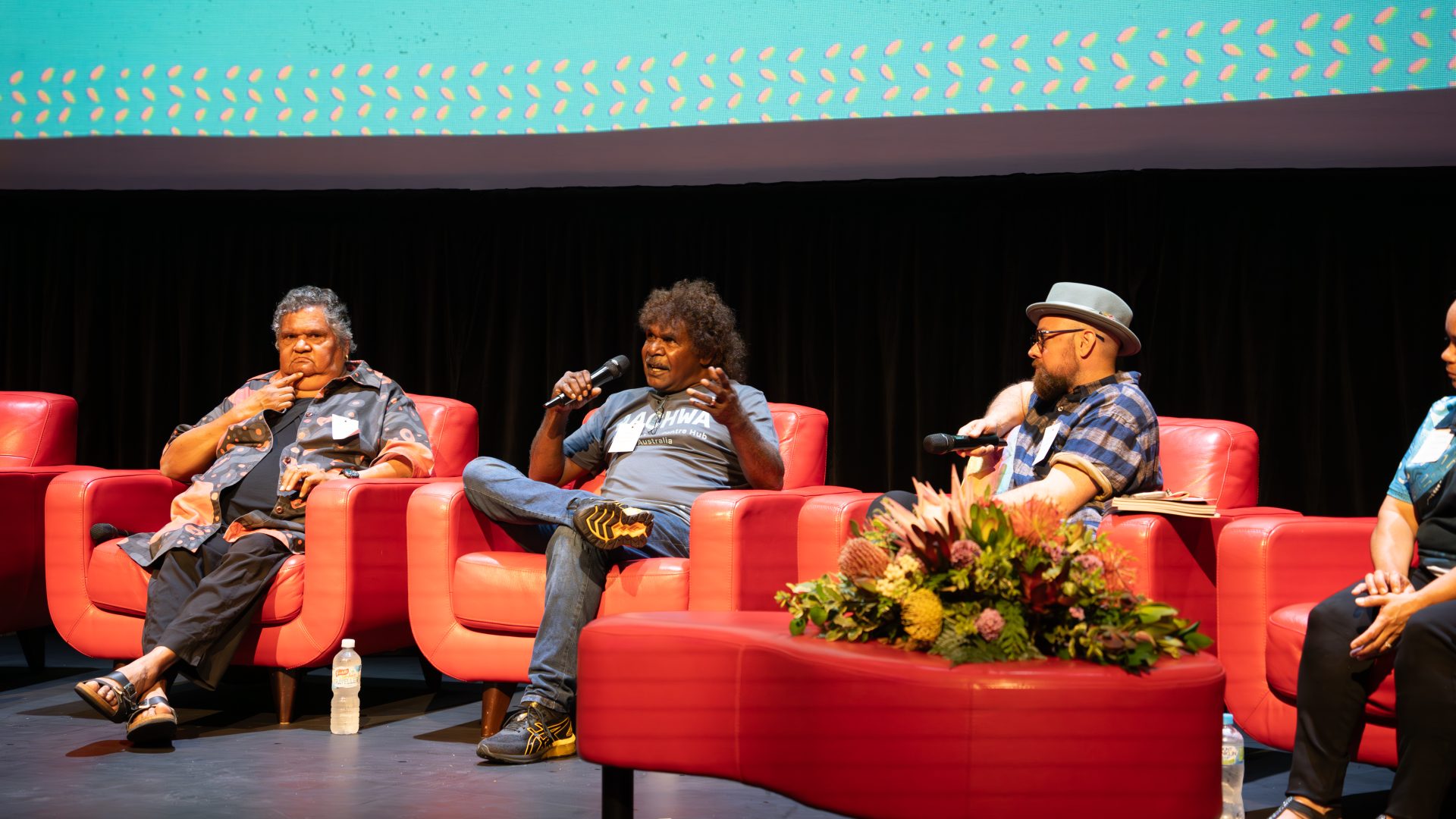 Our Business: Aboriginal Art Centre Forum, Bunbury Regional Entertainment Centre, Wardandi Country, 2024, courtesy of Aboriginal Art Centre Hub of WA (AACHWA), photo: Robyn Jean.