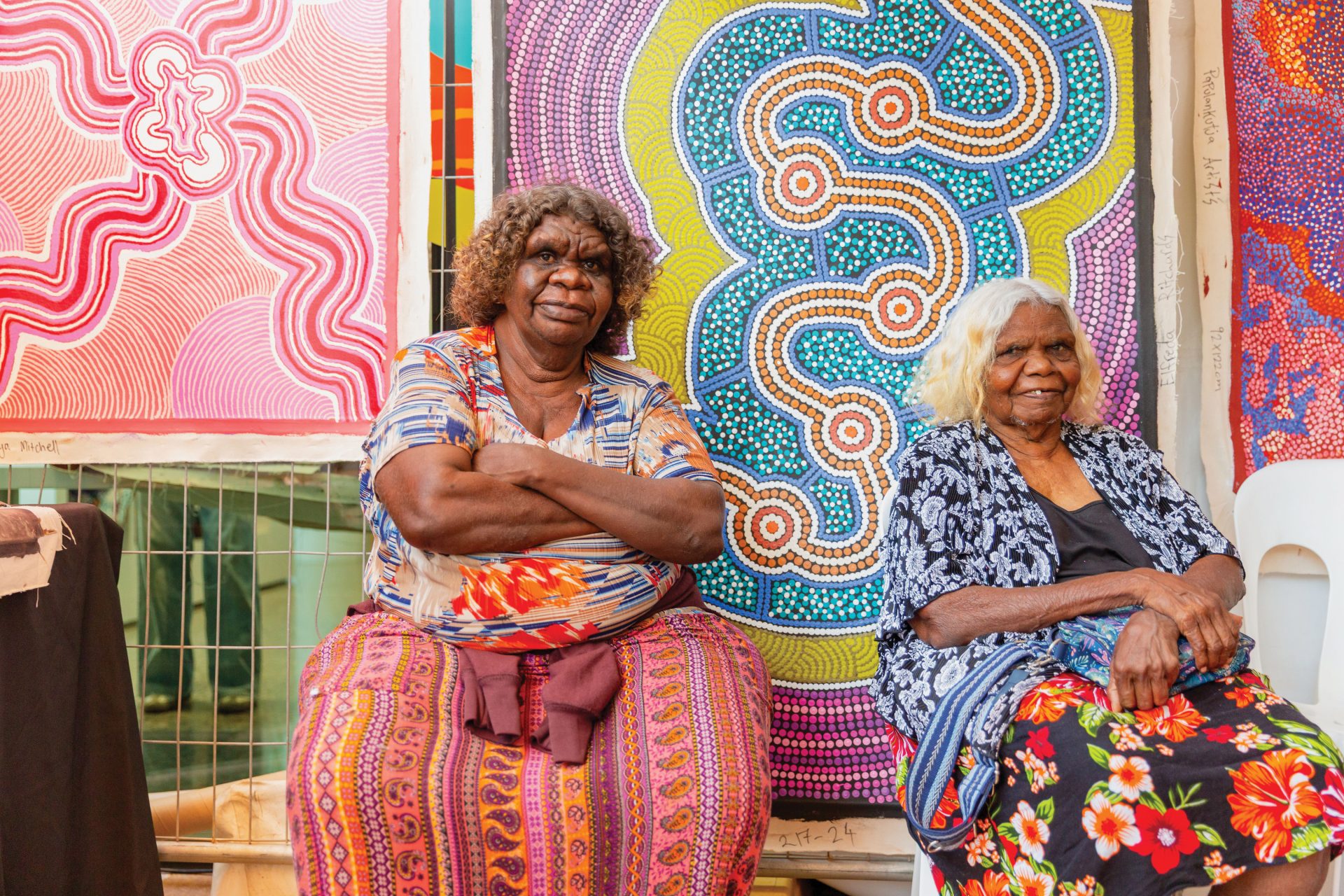 Paula Lyons and Nora Nyutjanka Davidson, 2025, courtesy of Papulankutja Artists, © Copyright Agency 2026, photo: Jessica Russell. 